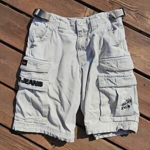 Vintage JNCO Jeans Extremes Twill Khaki Cargo Zip Off Shorts Youth Sz 10 Skater